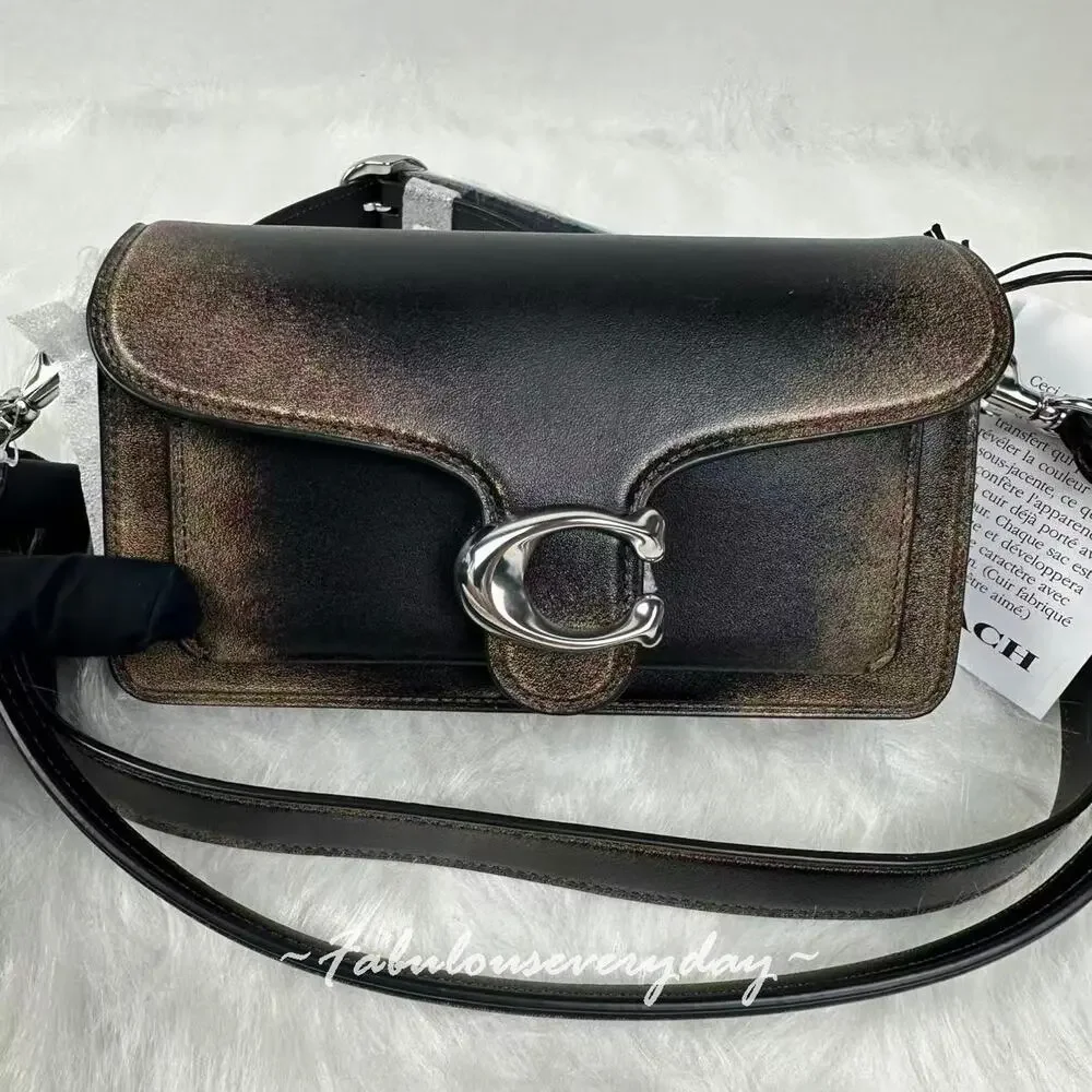 Coach Tabby Shoulder Bag 20 Xbody In Loved Leather/Silver/Black Brown CBH36 NWT